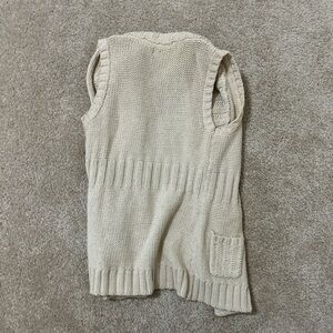 Kaisely Women's Cream Knit V-Neck Sweater Vest and Burgundy Sweater Dress Bundle